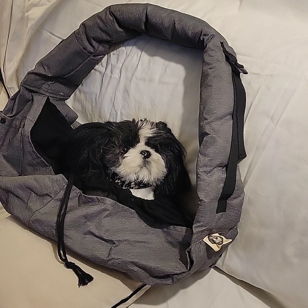 Gray Fabric Pet Carrier. Medium-sized Dogs or Cats.